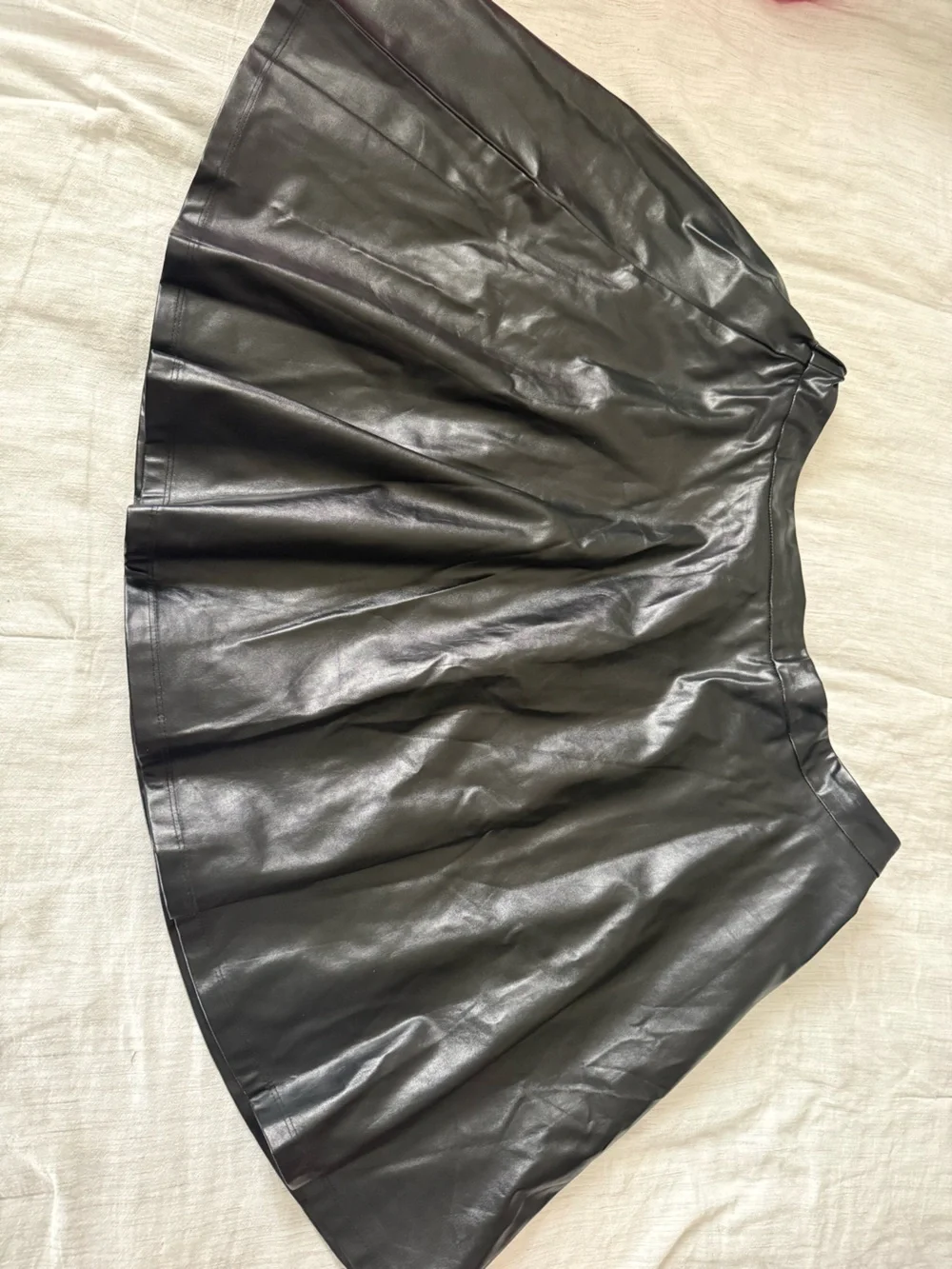 Classic Black Faux Leather Mini Skirt